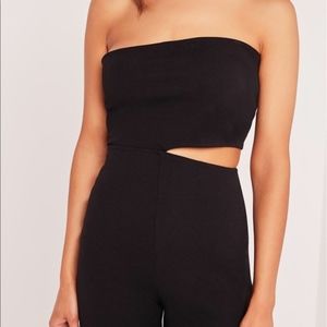 Crepe Bandeau Jumpsuit Black